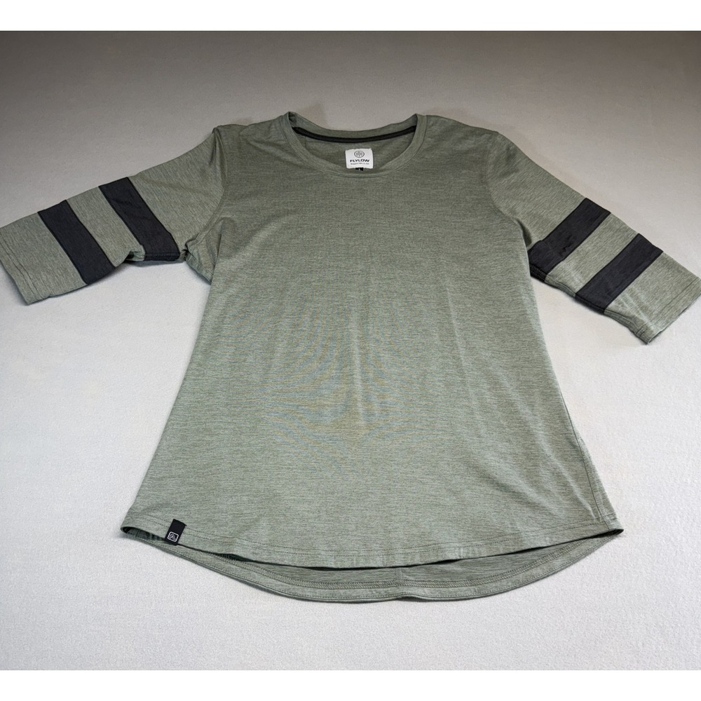 Flylow Mens Mountain Bike Jersey Grey 3/4 Sleeve MTB Shirt Size L